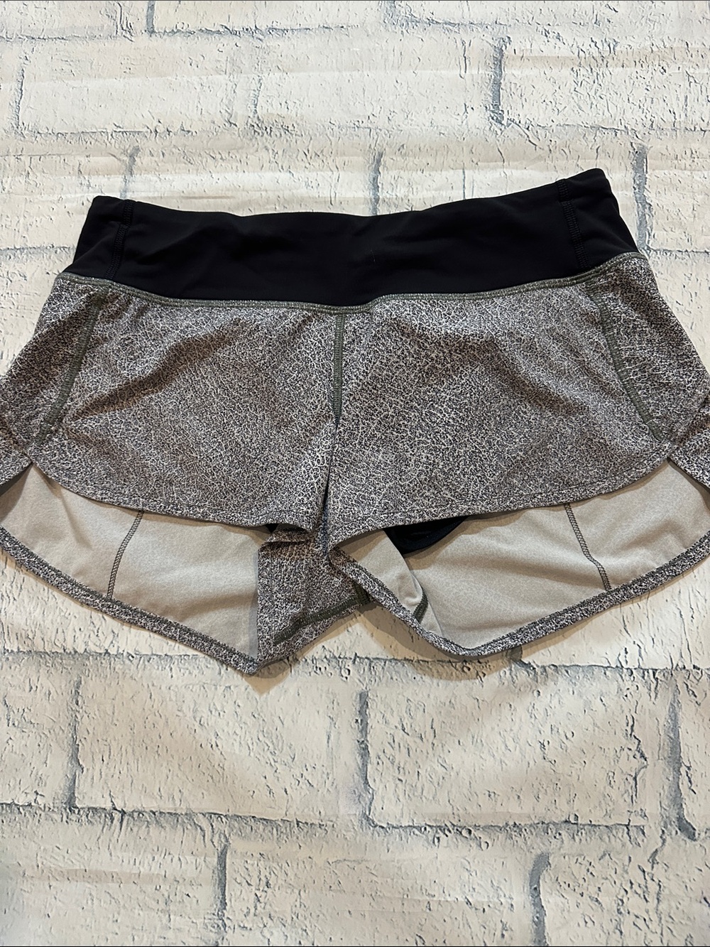 lululemon athletica Gray Athletic Shorts with Black Waistband
